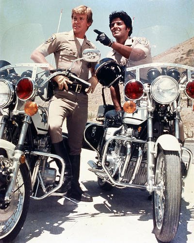 Larry Wilcox Erik Estrada Chips 16x20 Poster Classic Pose by Motorbikes Tv