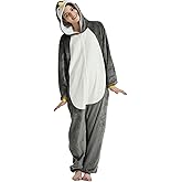 ABENCA Penguin Onesie Adult Animal Costume Women Pajamas Plush One Piece Cosplay Halloween Christmas