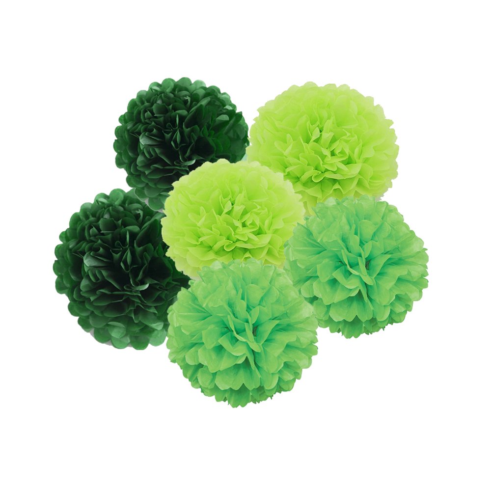 Daily Mall 15pcs cm 30cm 35cm Diy Pom Poms Crafts Tissue Paper Flowers Multi Colors Christmas Wedding Party Room Decor Pom Pom Flowers Handmade Decoration Green Set Buy Online In Guernsey At Guernsey Desertcart Com