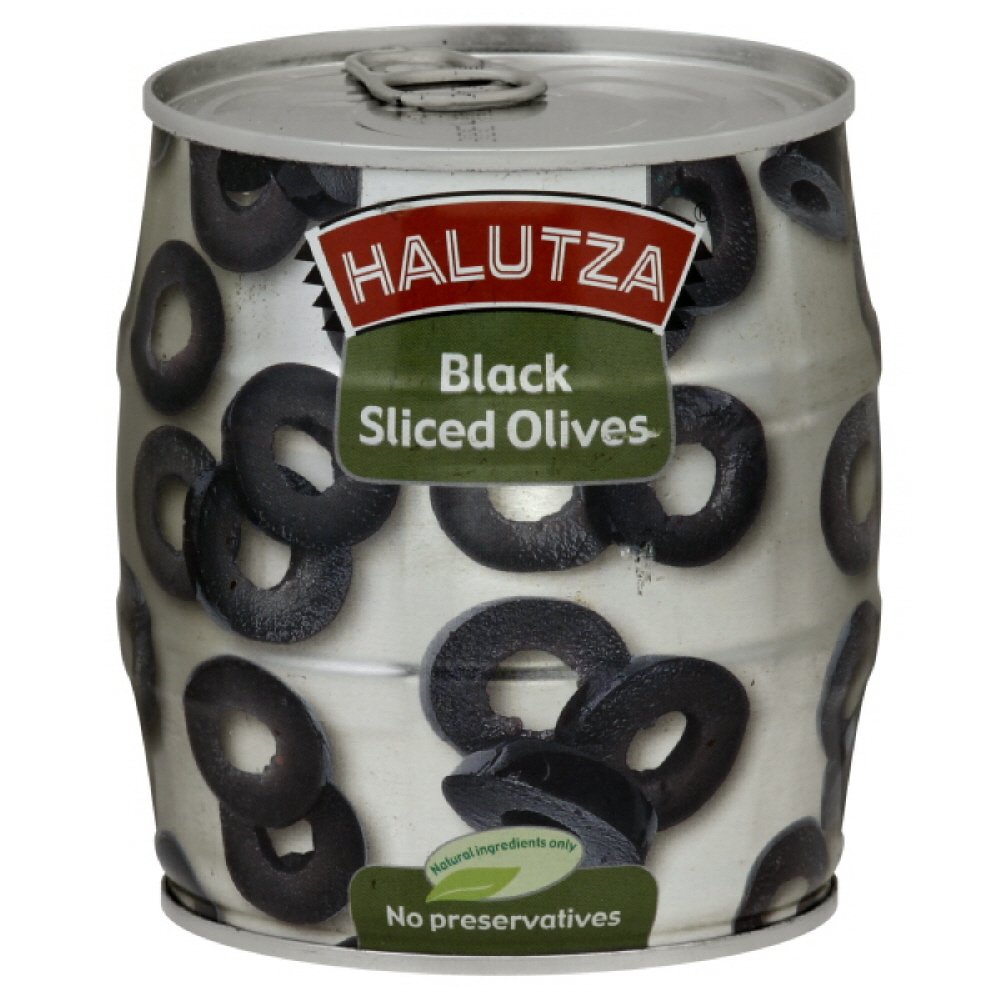 Halutza Black Olives Sliced Canned, 18Ounce (Pack of 6