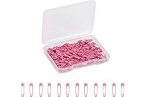 KEEPSWEAT Pink Safety Pins,Small Safety Pins for Clothes,19mm Metal Mini Saftey Pin for Tag Art Crafting Sewing Jewelry Making (120Pcs/Box)