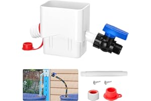 Downspout Diverter, WADEO Rain Barrel Diverter Fits for 3"x 4" Oversize Downspout, Rainwater Collection System with Two Water Outlets, 3/4" PVC Spigot and 5FT Hose to Collect Rainwater from Gutter