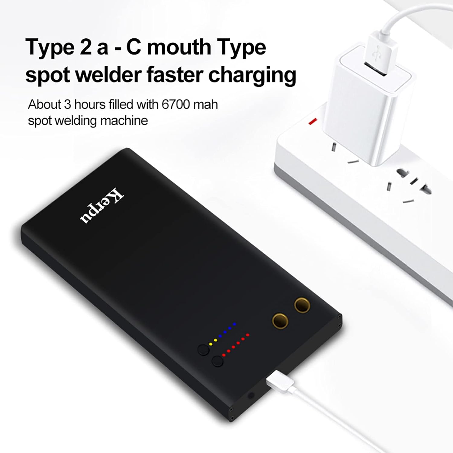 Upgraded Enhanced Rechargeable Portable Spot Welder Machine 6 Gear Adjustable Mini Small Battery Spot Welder DIY Spot Welding Nickel Strip and 18650 Battery Type-C Fast Charging 5M Nickel Strips - - 