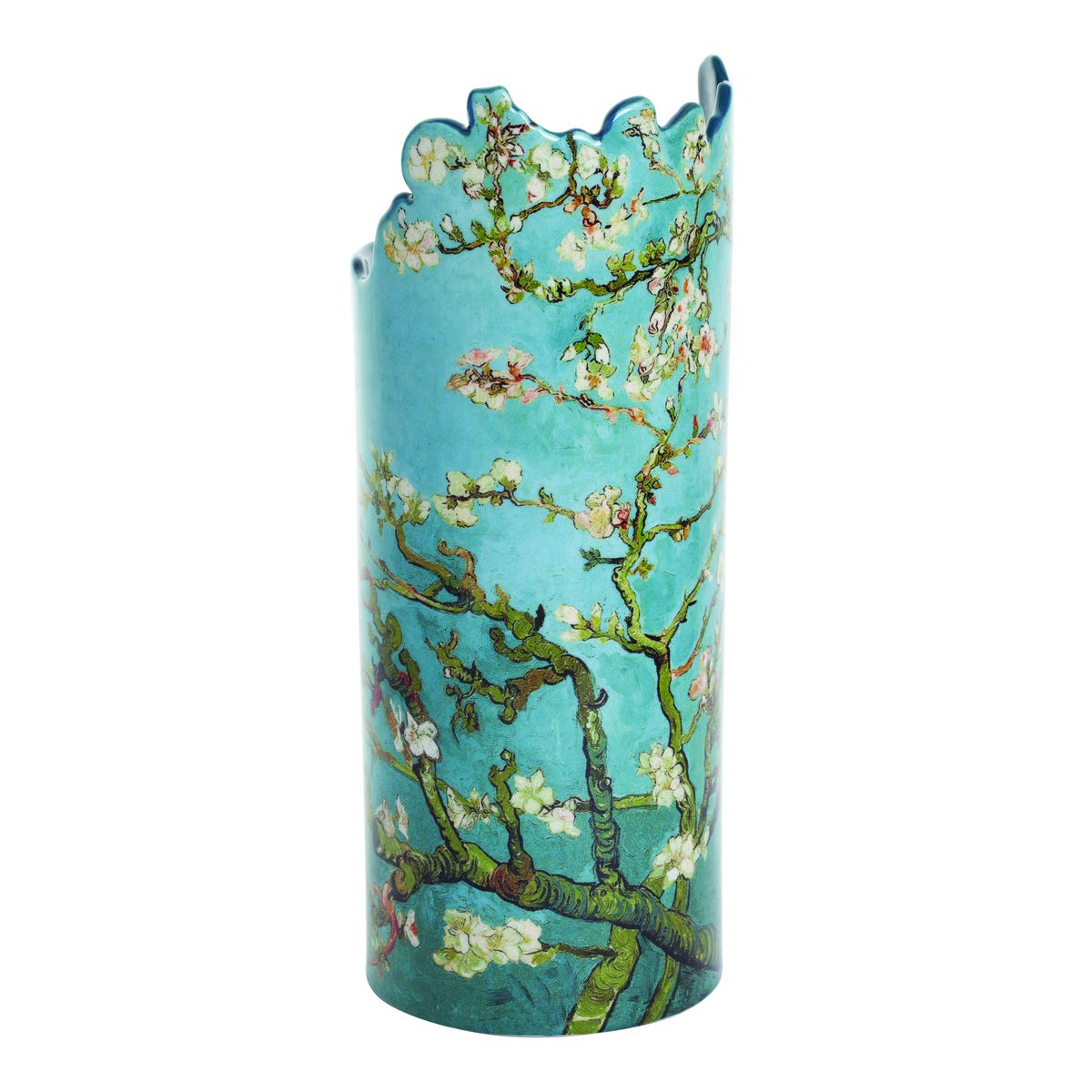 John Beswick 23 x 9.5 cm Van Gogh Almond Tree in Blossom Silhouette d'art Vase, Multi-Colour