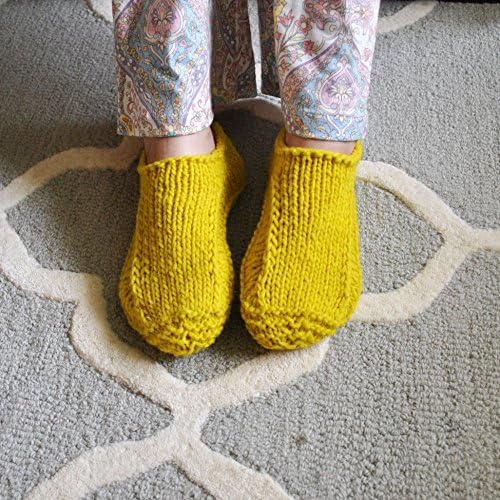 Yellow Wool Slippers Adult Medium Women's Slipper socks