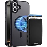 Ntwinro Magnetic for iPhone 16 Case with Detachable Magnetic Wallet, Compatible with MagSafe, Credit Card Holder, RFID Blocking, Military Protective Slim Phone Cover, Black