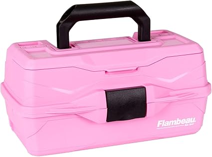pink fishing tackle box