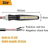 URAQT 4pcs LED Motorcycle Turn Signals 12V Universal Waterproof Amber Flowing view 2