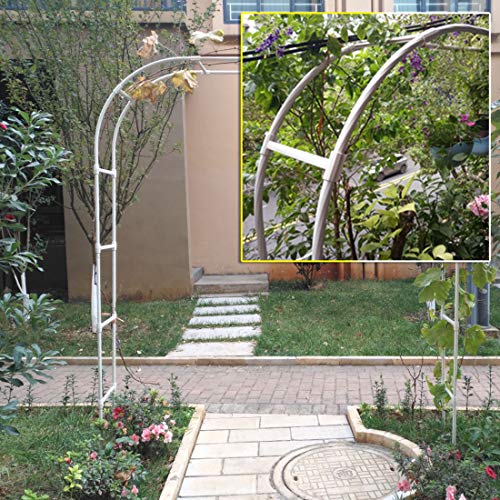 Gnova Weißer Rosenbogen GartenTorbogen Gitterlaube für Kletterpflanzen,Hochzeitseingang,BlumenRosenhilfe,schwarz,Breite… – Bild 7