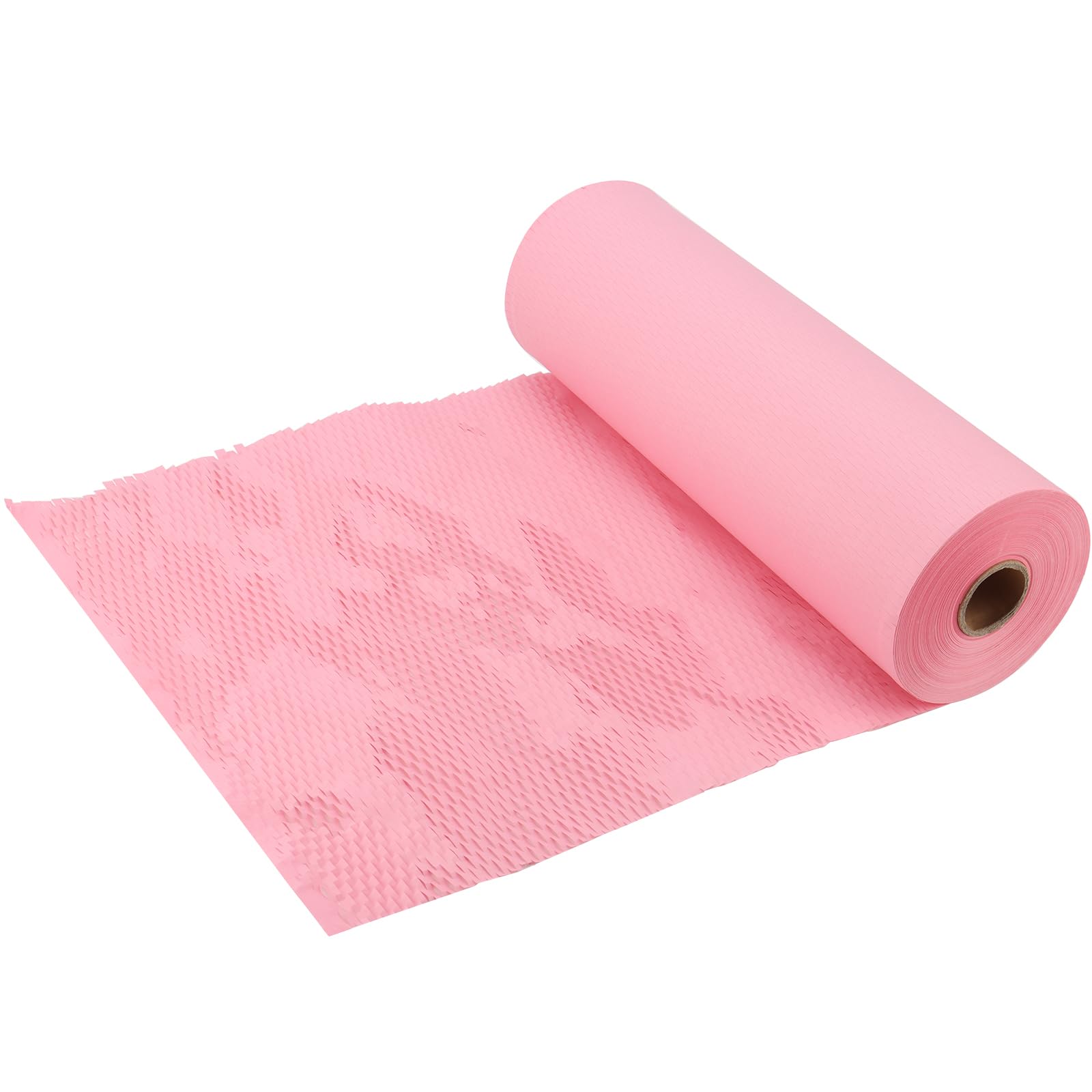 MOUYAT Pink Honeycomb Packing Paper, 30cm x 100m Packing Paper for Moving, Pink Wrapping Paper Roll for Breakables, Moving House, Shipping