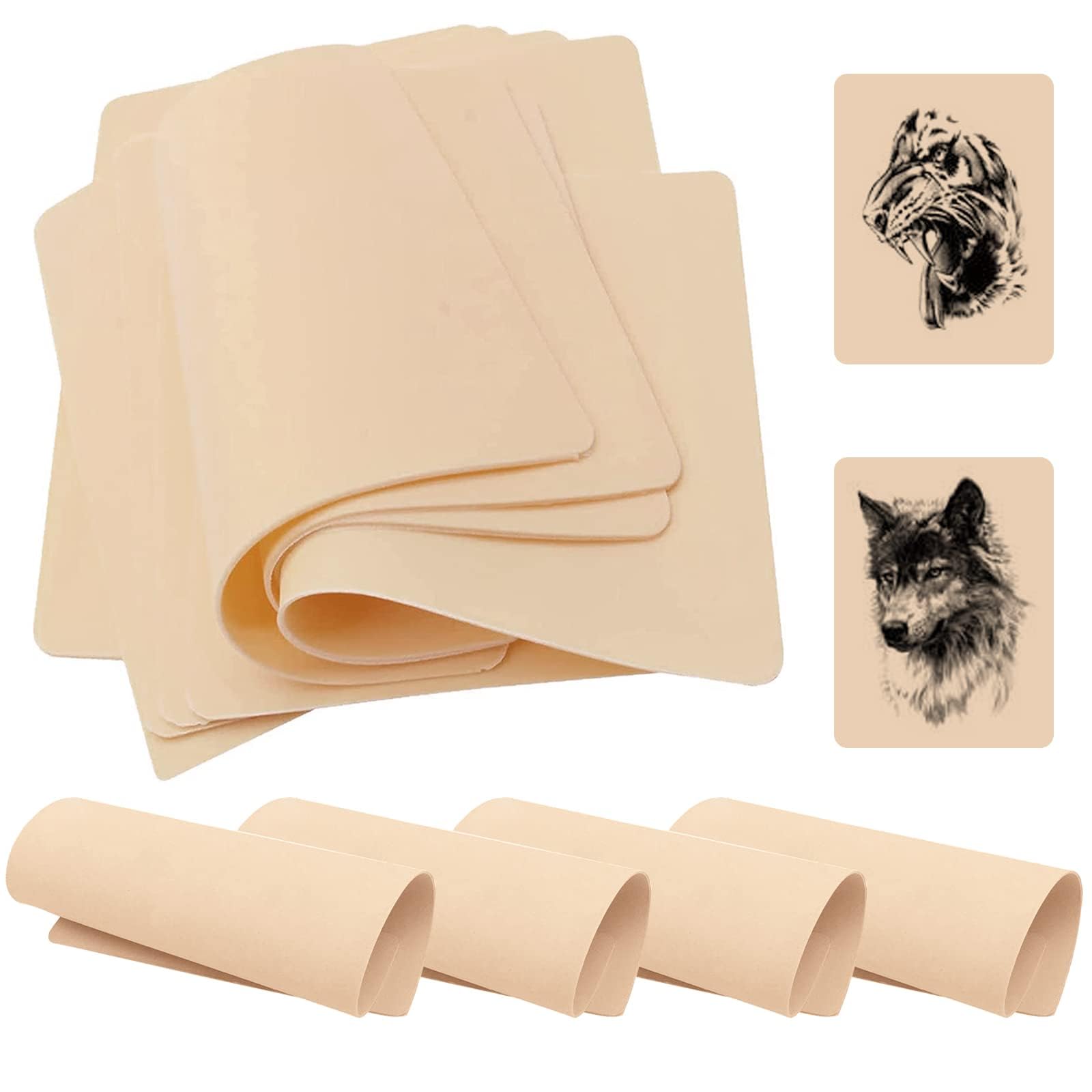 Tonbao Double-Sided Tattoo Practice Skin - 15 Pieces, 19 x 14 cm for Beginners & Experienced Artists