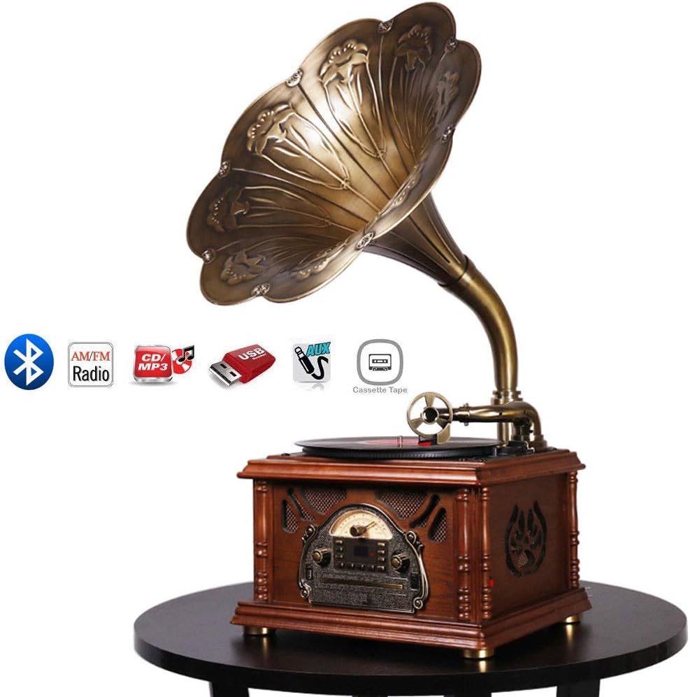 Bluetooth Classic Phonograph Record Player,Portable Version Gramophone