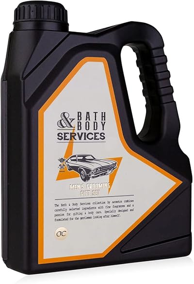 accentra Mens Oil Can Gift Box Set Shower Gel Soap