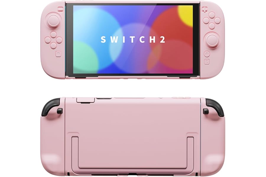 PlayVital Protective Case for Nintendo Switch 2 - Cute Dockable Hard Case Shell for Switch 2 with Thumb Grip & Sticker & Butt