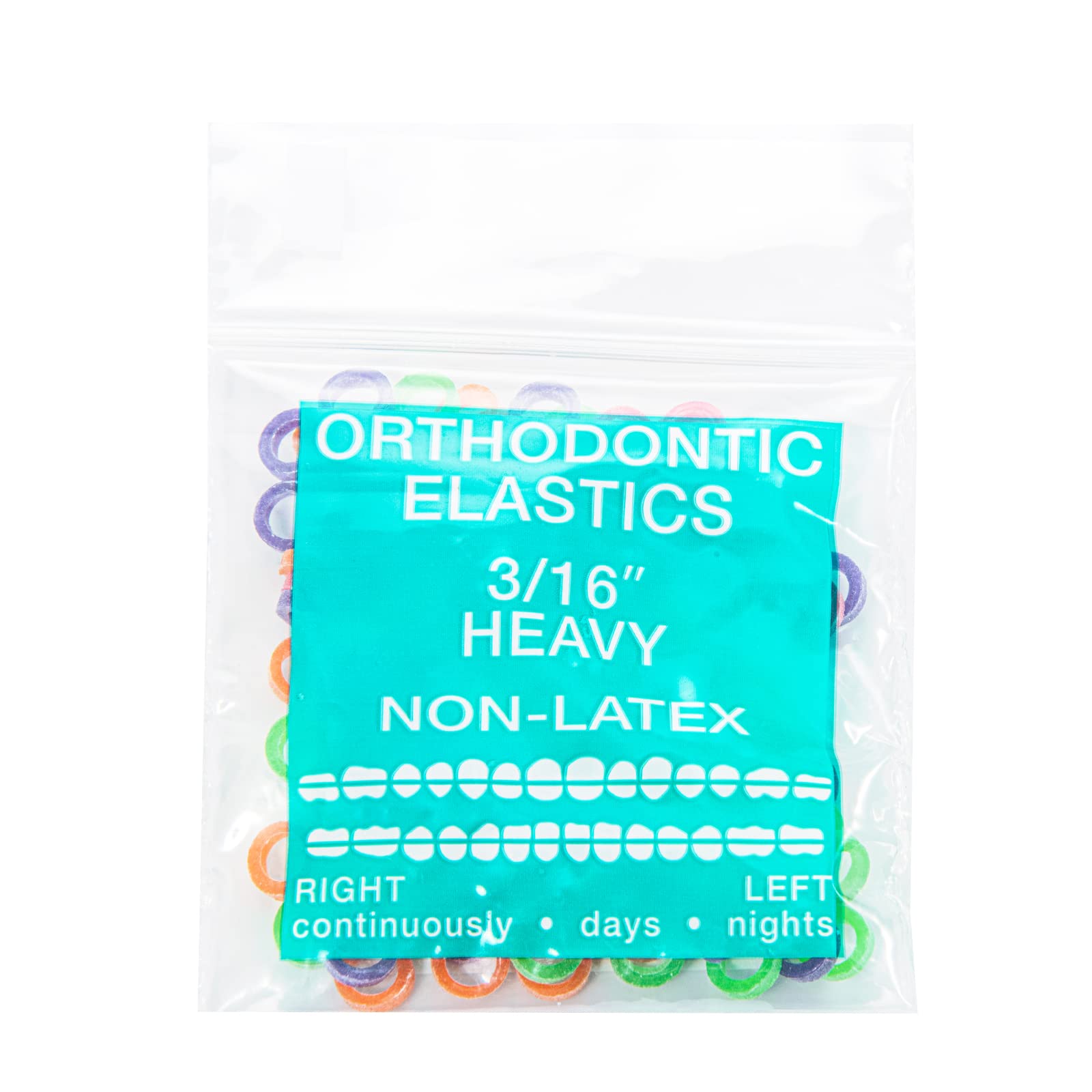 JMU Orthodontic Elastics 3/16 Inch Heavy 6.5oz 100
