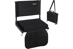 Sheenive Stadium Seating for Bleachers, Bleacher Seat with Backrest Cushion, Wide Padded Stadium Seats for Bleachers with Back Support, Stadium Chair with Shoulder Strap and Cup Holder