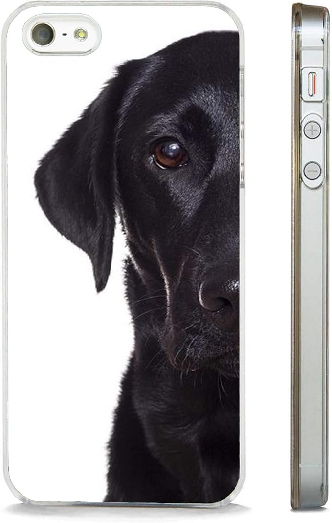 NEW BLACK LABRADOR CLEAR RIM PHONE CASE COVER FITS APPLE IPHONE 7
