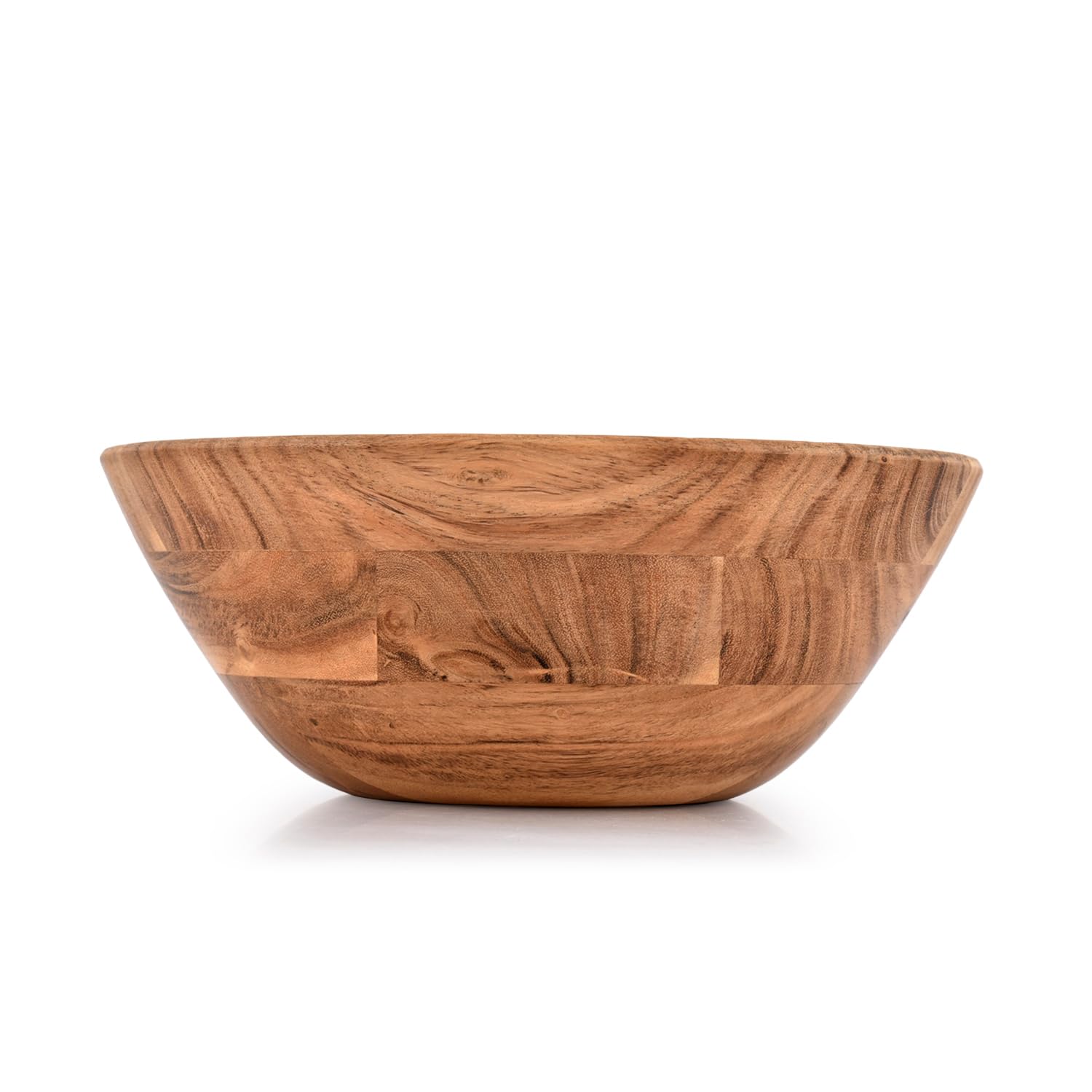 Samhita Acacia Wood Fruit Bowl for Fruits or Salads,Serving Dish Looks Absolute Beautiful With Your Kitchen (10" x 10" X 4") - Image 2