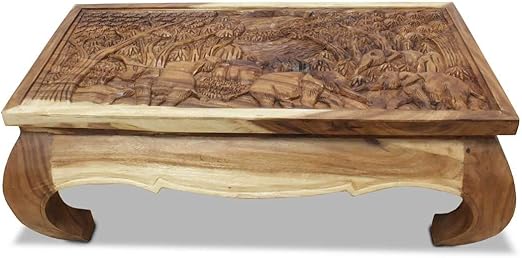 Amazon De Sofatisch Mit Glas Schnitzerei Orientalisch Couchtisch Opiumtisch Opium Bestelltisch