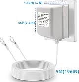 XZGM Video Doorbell Transformer 24V500MA UK Plug 5m Cable White view 7