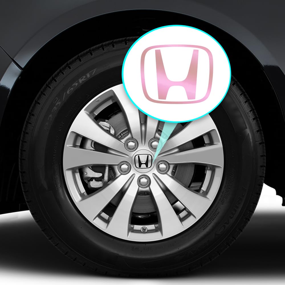 Photo 1 of IPG Compatible with Civic Accord CRV VTEC Si Logo Cap Inner or Outer Stckers Dcals (Center Cap:2.25") (4 Units) (Pink Pearl, Inner Logo)