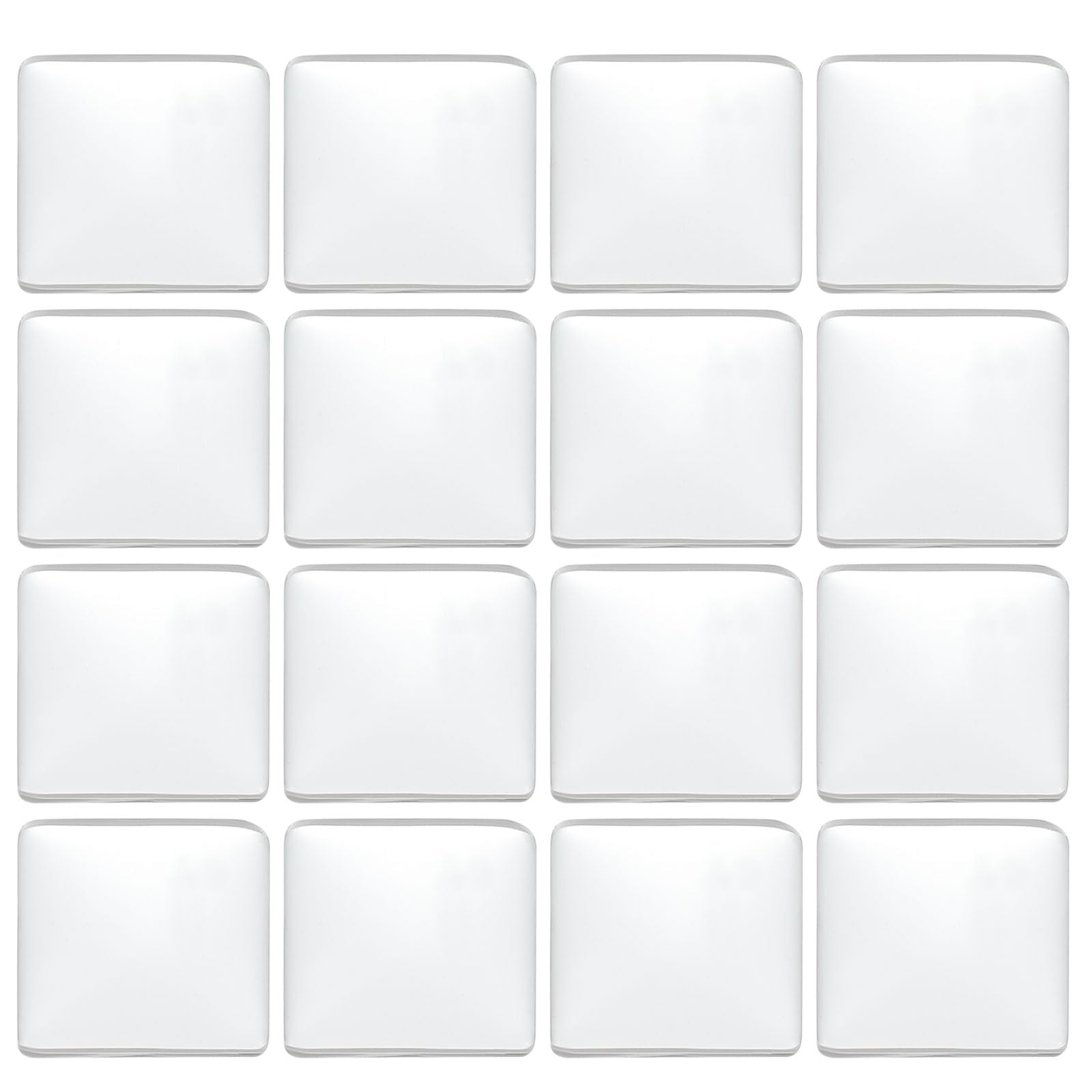 PATIKIL Transparent Glass Cabochons, 36Pcs 18x18mm Square Shaped Glass Dome Tiles for Photo Pendant Jewelry Making, Clear