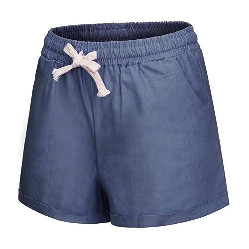 ladies cotton shorts elastic waist