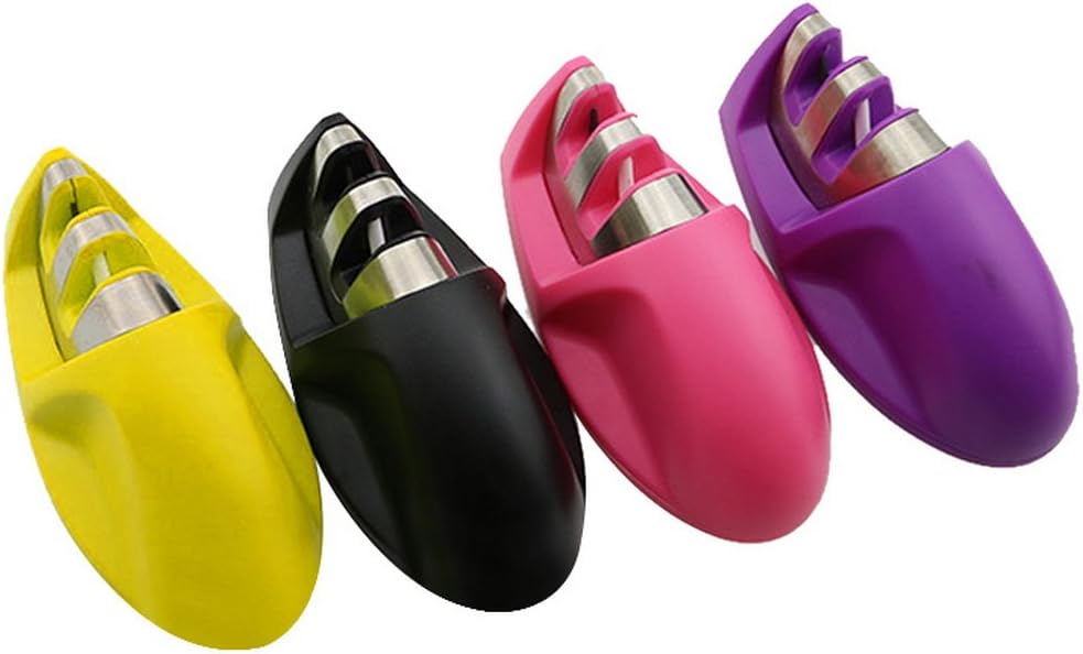 URIJK Knife Sharpener, Kitchen Knife Grinder Sharper with 2 Stage Knife Sharpening (Purple)