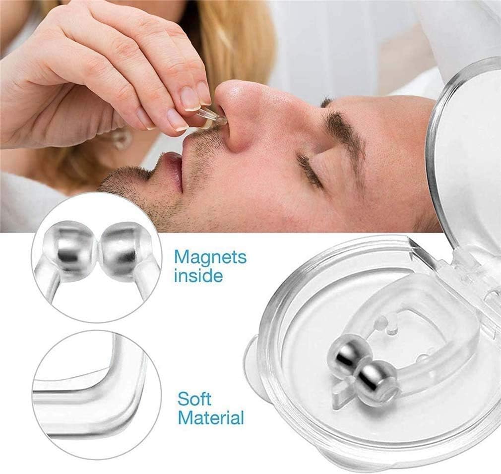 MJ-Brand 2 pcs Anti snoring Device Silicone Magnetic Anti Snore Nose Clip Effective-Easy Stop Snoring Solution Professional Sleeping Aid Relieve Snore for Men Women - Quiet Night: Home & Kitchen