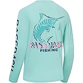 BASSDASH Men’s Graphic Shirts Long Sleeve Fishing Shirt UPF 50+ Moisture Wicking UV Sun Protection FS35M