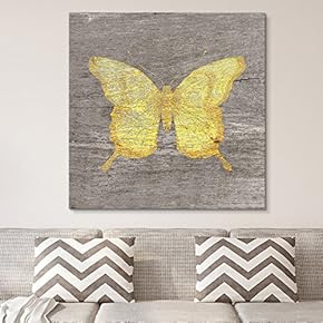 Square Yellow Butterfly Wood Effect