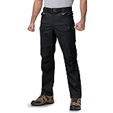 Alloku Men's Tactical Cargo Work Pants with Knee Pads, Water Resistant Ripstop Outdoor Hiking Combat Pants 10 Multi-Pockets