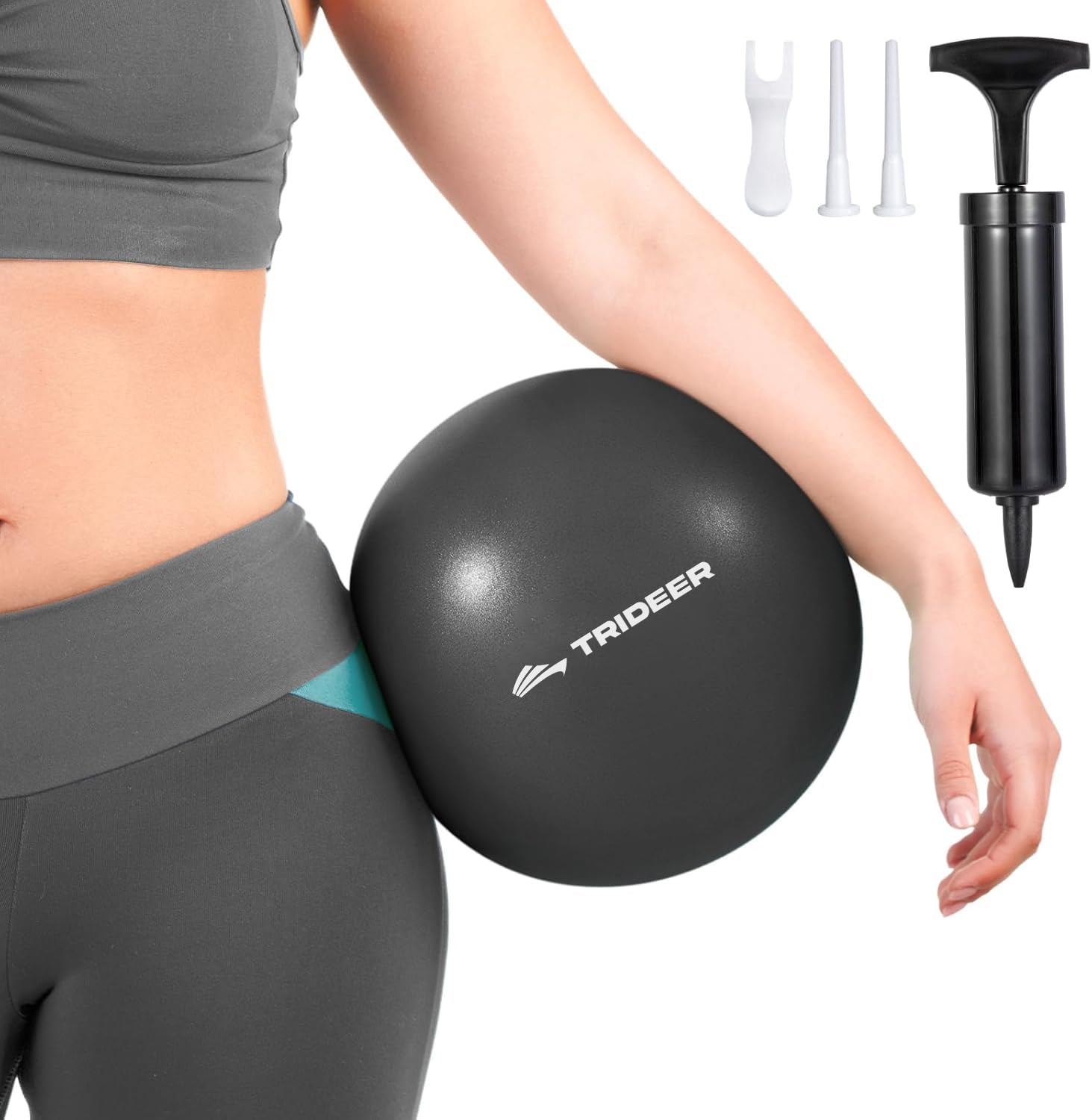Photo 1 of Trideer Pilates Ball 9 Inch with Pump, Exercise Balls Physical Therapy, Physical Therapy Equipment, Small Exercise Ball Between Knees, Small Pilates Ball for Yoga, Core, Office&Home Gym