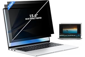 MOBDIK 15.6 Inch Laptop Privacy Screen Filter for 16:9 Aspect Ratio, Anti-Glare, Anti-Spy, UV Blocking - 2 Pack