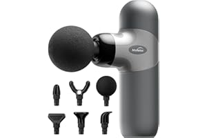 MORELAX Mini Massage Gun, Percussion Muscle Massager for Back Pain Relief, Compact Sports Travel Massage Gun with 6 Massage Heads 4 Speeds, Gift for Her, Home, Athletes