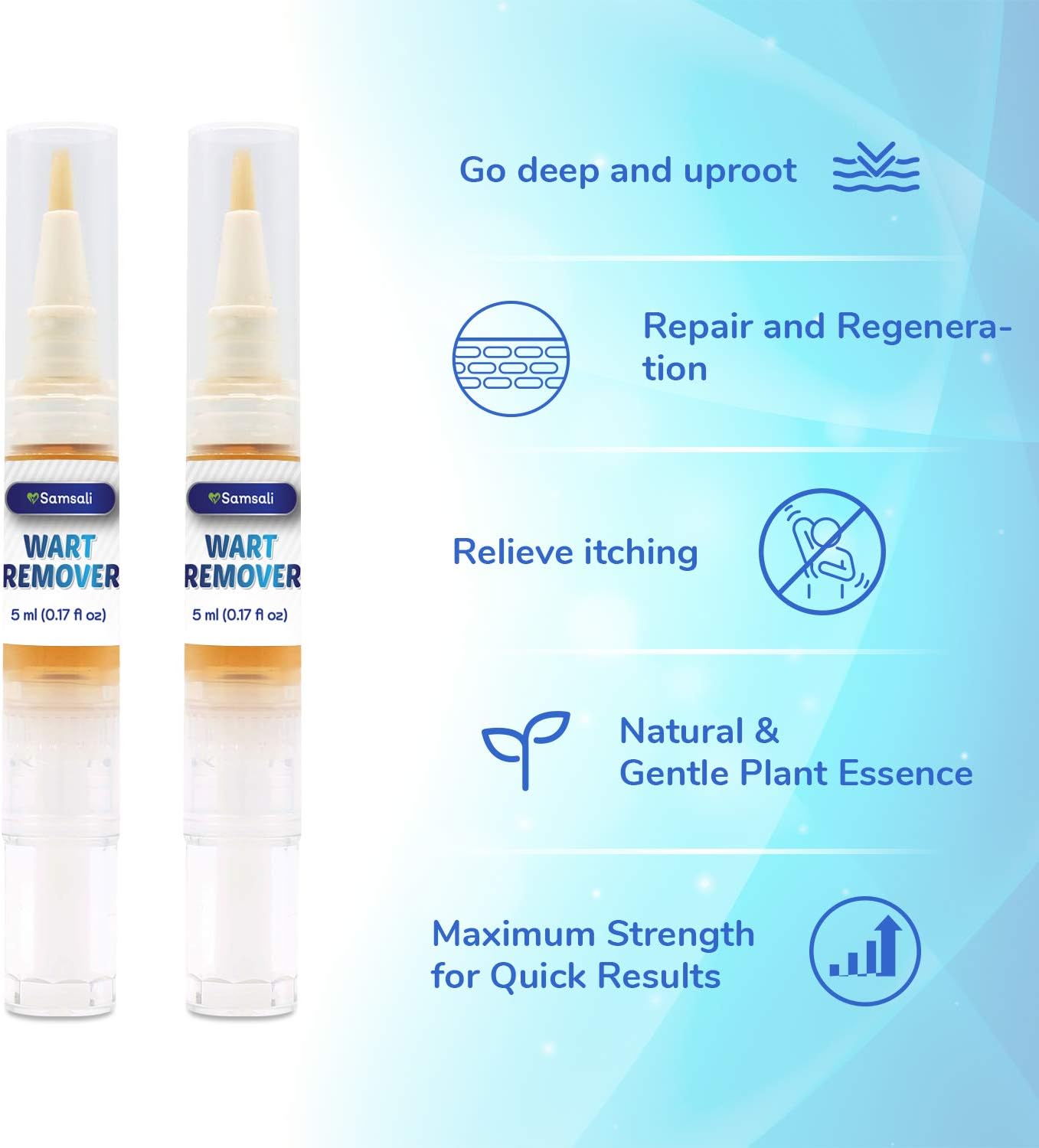 Samsali Wart Remover, Maximum Strength, Easy and Painless Wart Remover,  Removing all Kinds of Common Warts, Best Wart Remover for Removing Warts: Health & Personal Care
