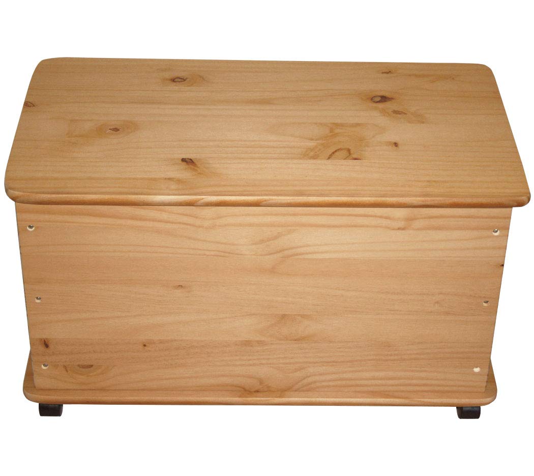 große Spielzeugkiste auf Rollen aus massivem Pinienholz #800077 gelaugt