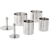 K&uuml;chenprofi Stainless Steel 6-Piece Forming Rings with Tamper/Pushers, Silver
