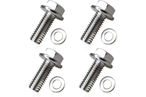 Naviurway Car Skid Plate Bolt 304 Stainless Steel 12mm Hex Head Automotive Flat Washer Compatible with Toyota 4Runner Tacoma Tundra FJ Cruiser Sequoia Land Cruiser Parts 90080-11373 Replacement 4 pcs