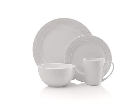 Gourmet Basics by Mikasa Farrah 16-Piece Dinnerware Set, Service for 4