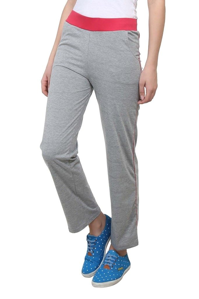vimal black cotton blend trackpant for women