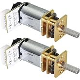2Pcs DC 12V 100RPM N20 Encoder Motor for Raspberry Pi 3-12V 7.5-3000RPM Geared Motor with Speed Control (12-100)