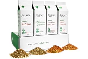 Organic Gourmet Mediterranean Spice and Seasoning Gift Set by Journey Spice Co. | Salt-Free | Sugar-Free | Non-GMO | All-Purpose | Use for Cooking and Baking Poultry, Vegetables, Meat, Rice, and More | 10.93 oz. (total)