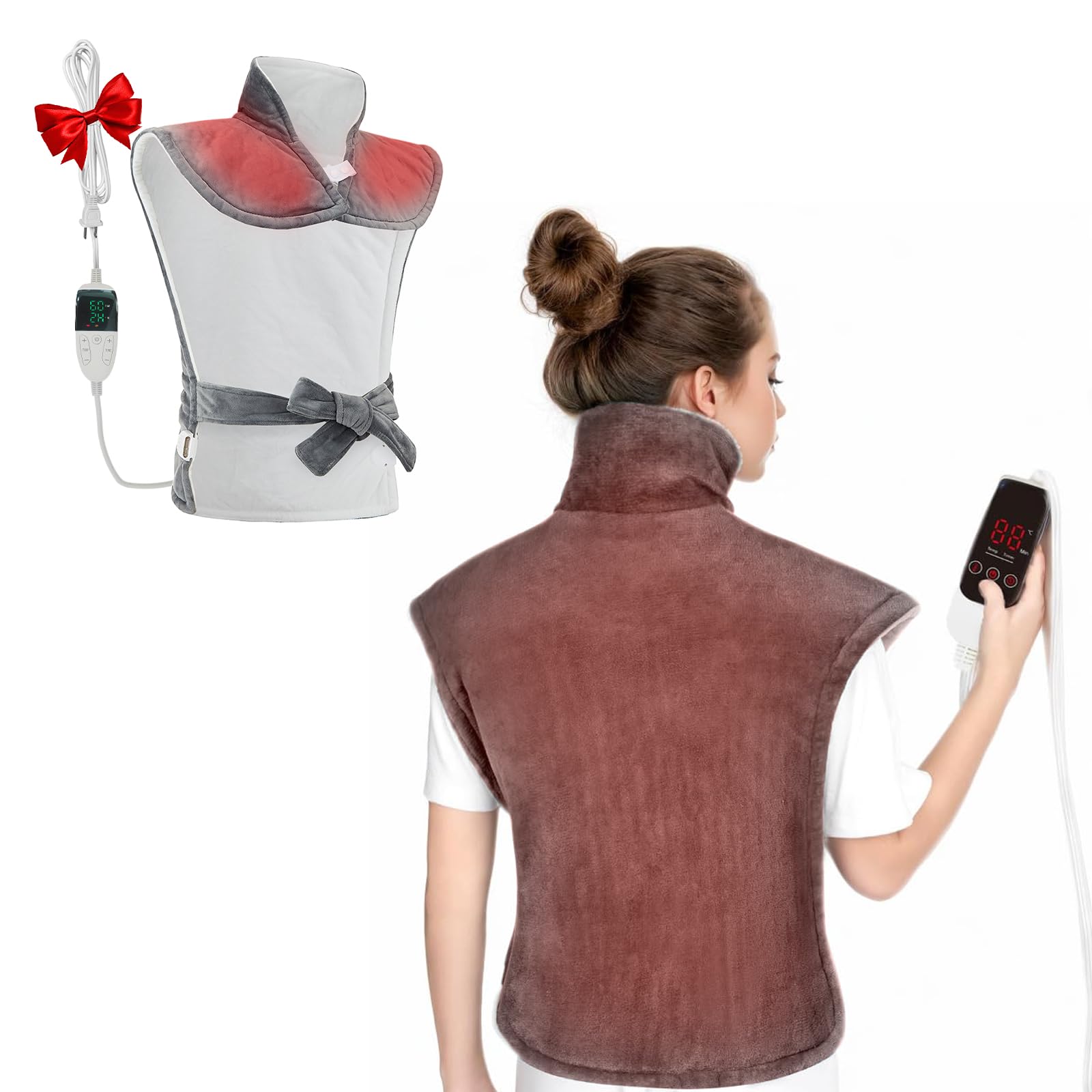 Photo 1 of Large Electric Heating Pad for Full Body Pain Relief – 25"x37" Heating Pad for Neck, Back & Shoulder with 5 Heat Settings, Auto Shut-Off, & Timer, Ideal Gift for Man Women & Seniors