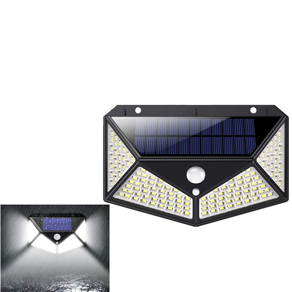 BoYeeBo Pack of 1, 100 LED Outdoor Solar Powered Lights Waterproof Motion Sensor Wireless Security Wall Lights for Outside Porch Garden Front Door Yard, 3 Modes