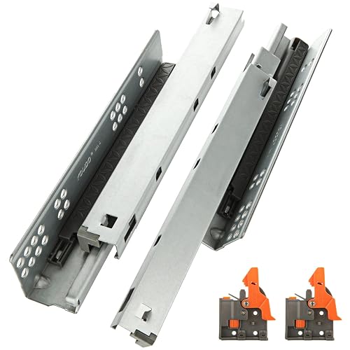 DAJAVE 2 Pack 10 Inch Bottom Mount Soft Close Drawer Slides, Full ...