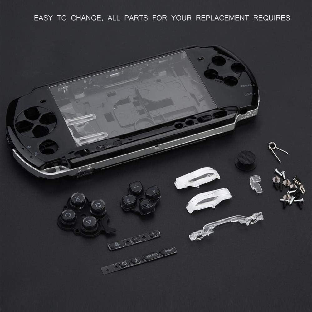 Full Housing Case for PSP 3000, Replacement Game Console Shell Cover Repair Parts for PSP 3000(Black): Electronics