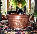 4 Wine Bottle Ice Bucket Stainless W/copper Finish NEW