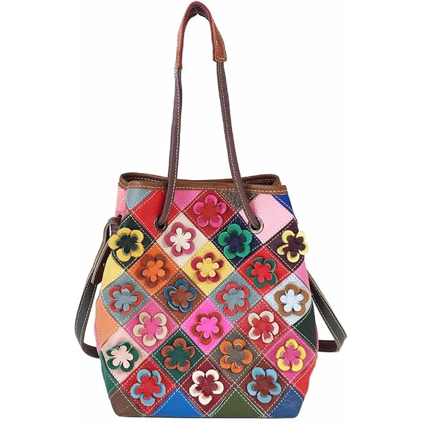 Eysee Colour Block Leather Shoulder Bag For Women - Multicolored Fashion Handbag, 38x28x17 Cm - View #2