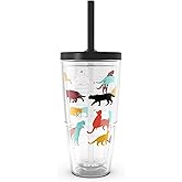 Tervis Pet Love Made in USA Double Walled Insulated Tumbler Travel Cup Keeps Drinks Cold & Hot, 24oz with Straw Lid, Cat Pounce Love